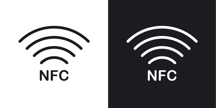 NFC icons in flat and thin stroke style
