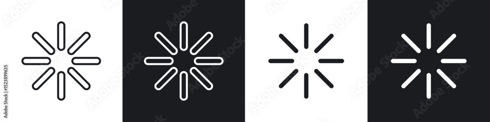 Poster loading icons in flat and thin stroke style