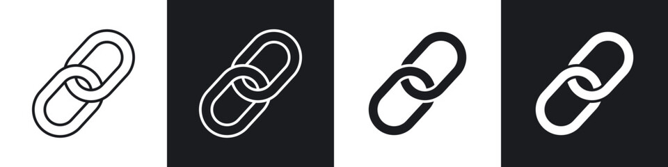 Link icons in flat and thin stroke style