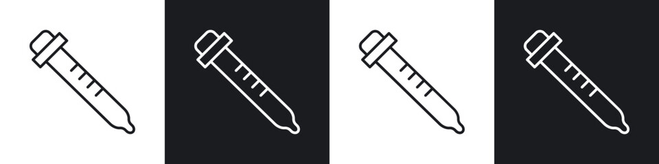 Eye dropper icons in flat and thin stroke style