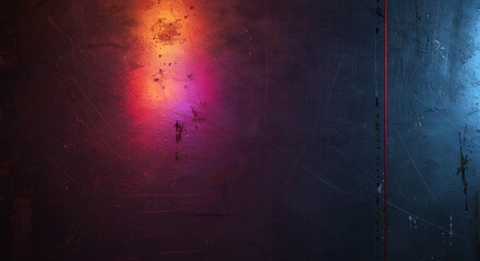 Vivid cyberpunk alley wall texture featuring neon colors and metallic surfaces in an urban nighttime setting