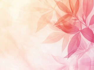 Soft Blurry Abstract Floral Leaves Overlay Design with Natural Light Background