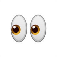Eyes emoji illustration. Eyeballs llustration. Social media reaction, emoji, emoticon. Funny cartoon isolated on white background. Vector 10 eps.