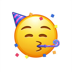 Birthday party emoji celebrate emoticon. Happy birthday face hat emoji, vector 10 eps.