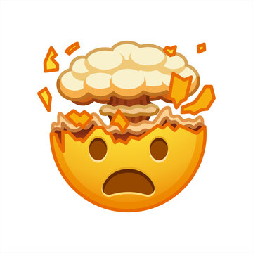 shocked face emoji vector mind blown explosion illustration, vector 10 eps.