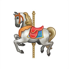 Emoji carousel horse icon. Beautiful carousel horse vector cartoon illustration. © Cali6ro