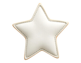 White leather star with stitched details