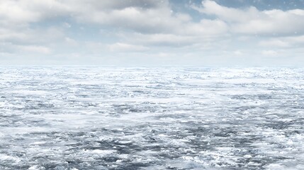 Fototapeta premium Frozen arctic landscape with cloudy skies