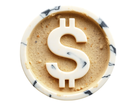 Dollar Sign in Marble Ice Cream