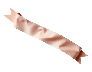 Elegant Pink Ribbon on Transparent Background