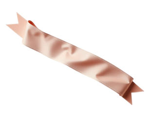 Elegant Pink Ribbon on Transparent Background