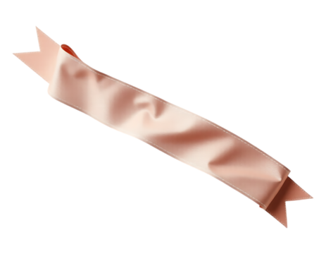 Elegant Pink Ribbon on Transparent Background