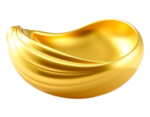 Golden Bowl Rendered on Transparent Background