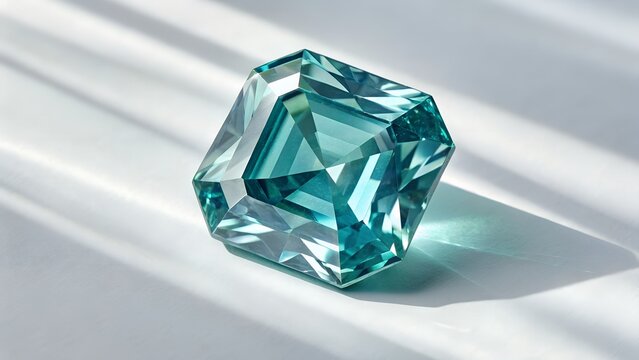A masterfully cut Serendibite gemstone showcasing its unique blue green hue and clarity