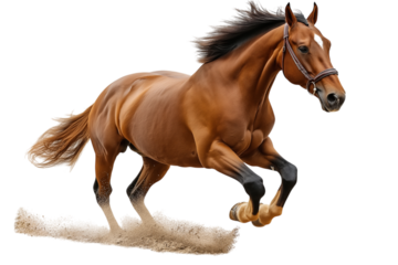 Speeding Horse in Motion Isolated on White Background Perfect for Farm, Power, and Animal Themes