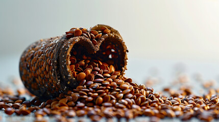 Fototapeta premium Heart-shaped Seeds Spilling from Packet