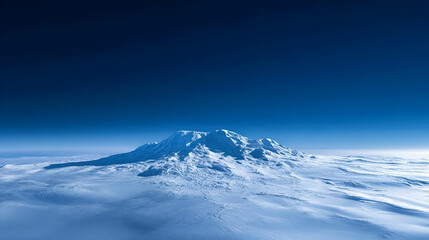 Snowy Mountain Range Aerial View