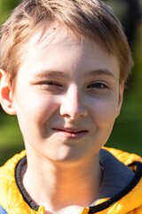 Portrait of beautiful teenager boy
