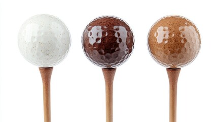Golf Balls on Tees.