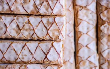 Textured fresh baked puff pastry