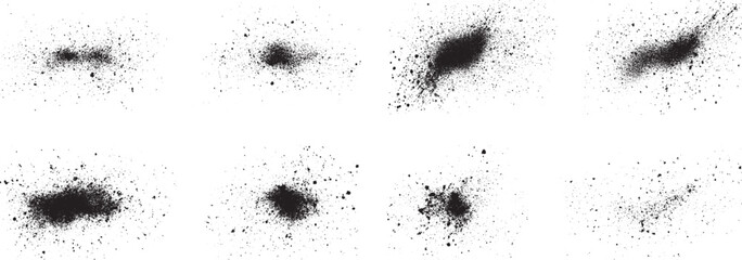 Grunge Spray Paint Vector Set, Isolated on White Background