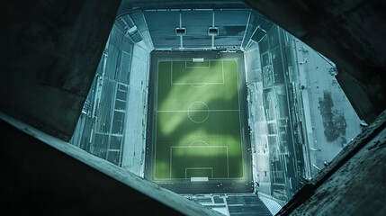 Aerial View Of An Empty Stadium