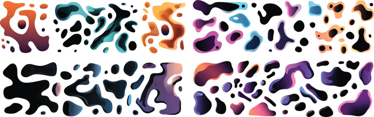 Abstract Fluid Shapes Vector Set on White Background