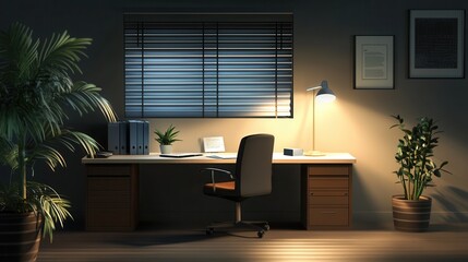 wallpaper, dark scene, large wall, light from lamp