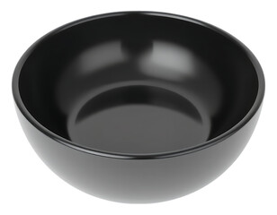 Black Empty Bowl on Transparent Background