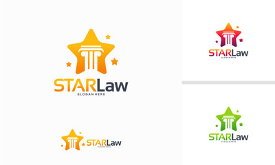 Obraz premium Star Law logo designs concept vector, Law Shiny logo template