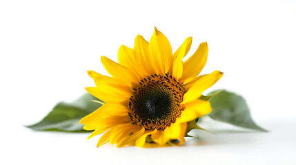 Fototapeta premium Sunflower Field Style Bloom on White Background