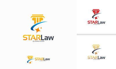 Star Law logo designs concept vector, Law Shiny logo template