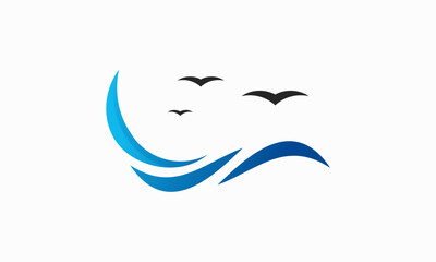 Water Wave symbol and icon Logo designs Template vector