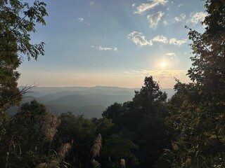 sunset in the mountains