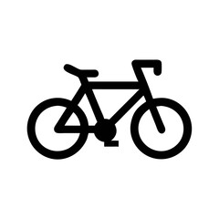 Fototapeta premium Bicycle Black Solid Icon — Cycling, Transportation, and Outdoor Activity Symbol