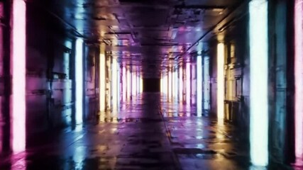 Colorful futuristic neon hallway with glowing reflections on the floor, ideal for sci-fi backgrounds, game environments, cyberpunk designs, or digital technology and AI visuals.

 - Powered by Adobe