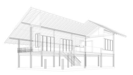 3D illustration of building structure