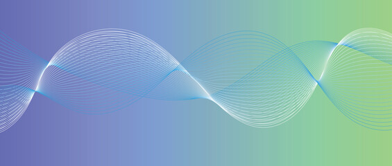 Abstract wave lines in blue gradient on minimalist background. Futuristic and dynamic look, perfect for tech, digital, and modern design projects.