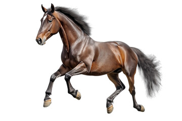 Obraz premium Powerful Running Horse Isolated on White Background Perfect for Animal Power and Motion Concepts