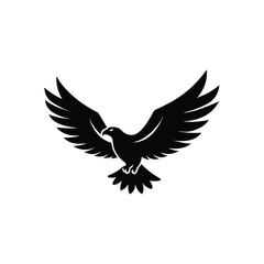Fototapeta premium Eagle Soaring Vector Silhouette Sharp Wings