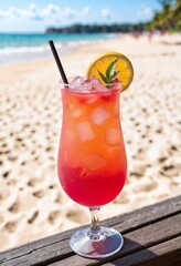 Close-up of sex on the beach on a blurred background