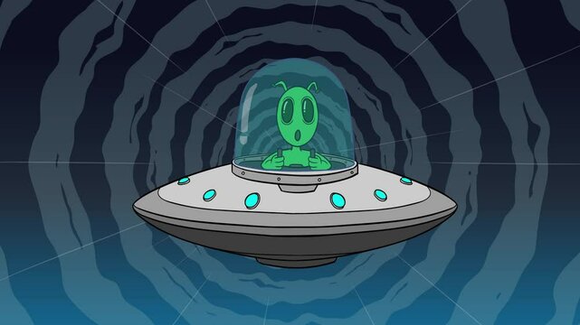 Alien Traveling Space Tunnel In UFO