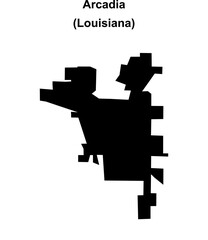 Arcadia (Louisiana) blank outline map