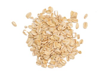 Rice seeds on white background