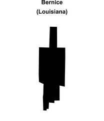 Bernice (Louisiana) blank outline map