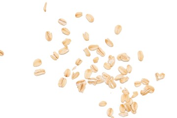 Rice seed isolated on white background, isolated of oat, oatmeal food isolate on white background