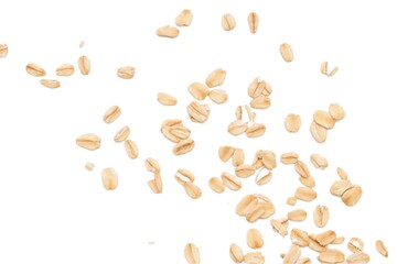 coffee beans isolated on white, isolated of oat, oatmeal food isolate on white background