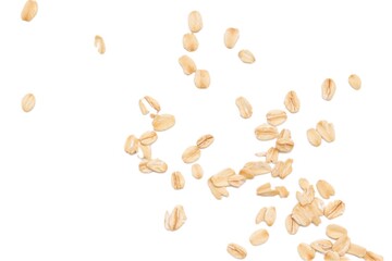 coffee beans isolated on white, isolated of oat, oatmeal food isolate on white background