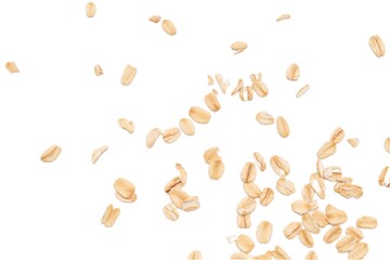 isolated of oat, oatmeal food isolate on white background 