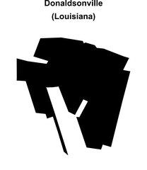 Donaldsonville (Louisiana) blank outline map